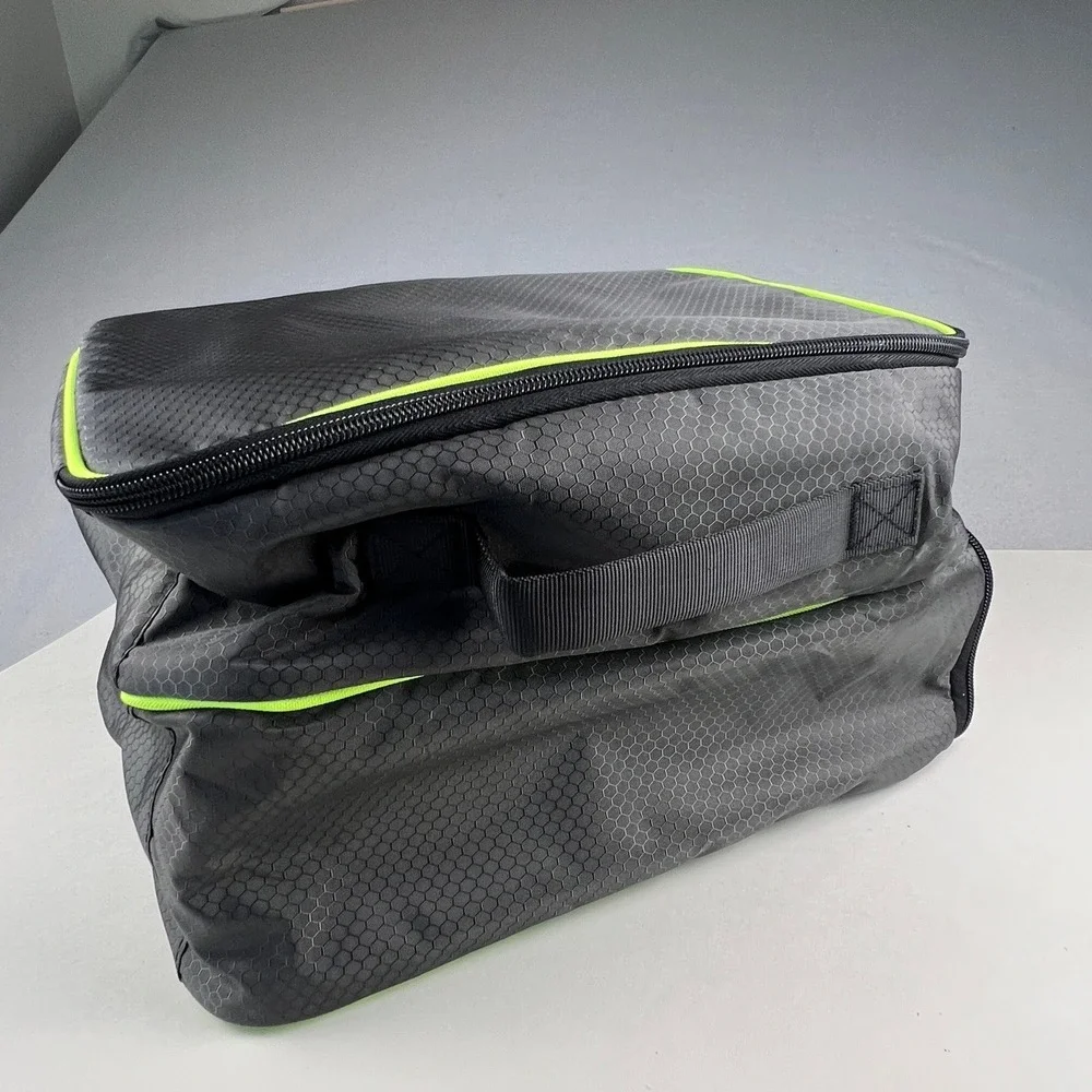 Yorepek Shoe Bag Travel Organizer OS Black Neon Green Padded Dividers Tech